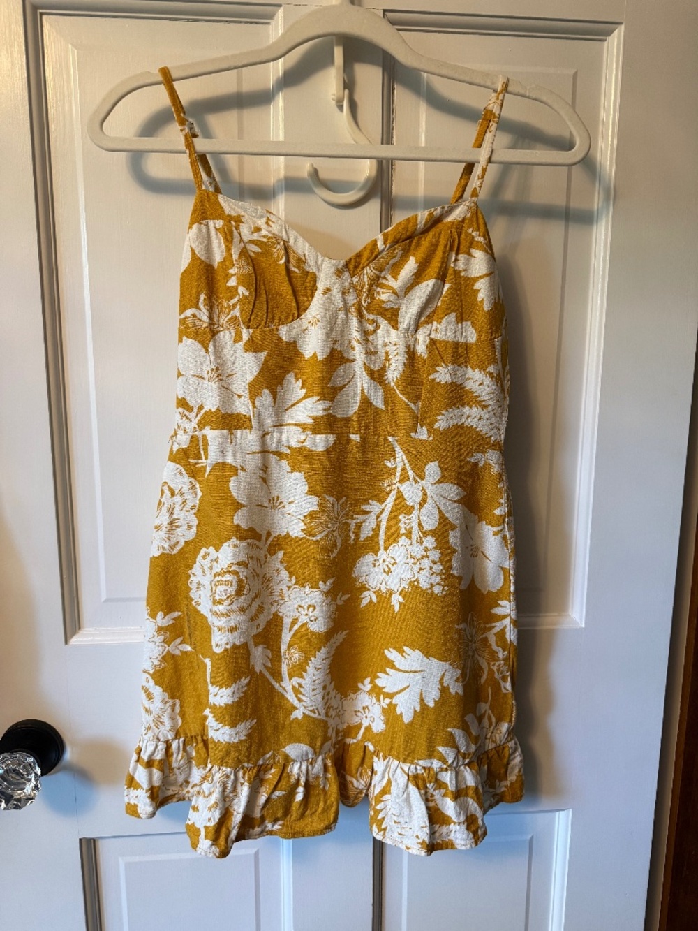 Wild Fable golden yellow and cream mini dress size small